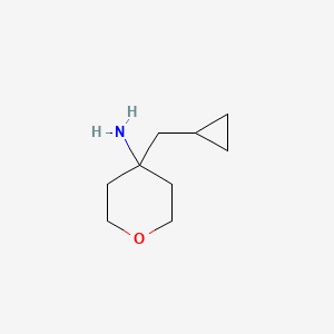 molecular formula C9H17NO B2508556 4-(环丙基甲基)氧杂环己烷-4-胺 CAS No. 1385696-35-4