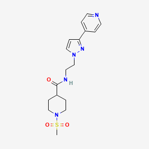 1-(methylsulfonyl)-N-(2-(3-(pyridin-4-yl)-1H-pyrazol-1-yl)ethyl)piperidine-4-carboxamide