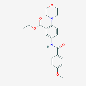 molecular formula C21H24N2O5 B250858 Ethyl 5-[(4-methoxybenzoyl)amino]-2-(4-morpholinyl)benzoate 