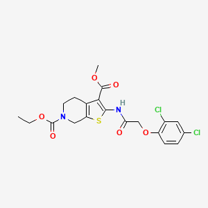molecular formula C20H20Cl2N2O6S B2508583 6-ethyl 3-methyl 2-(2-(2,4-dichlorophenoxy)acetamido)-4,5-dihydrothieno[2,3-c]pyridine-3,6(7H)-dicarboxylate CAS No. 864926-39-6