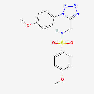 molecular formula C16H17N5O4S B2508585 4-methoxy-N-((1-(4-methoxyphenyl)-1H-tetrazol-5-yl)methyl)benzenesulfonamide CAS No. 921123-79-7