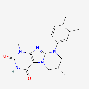 molecular formula C18H21N5O2 B2508614 9-(3,4-二甲苯基)-1,7-二甲基-7,8-二氢-6H-嘌呤[7,8-a]嘧啶-2,4-二酮 CAS No. 714949-70-9