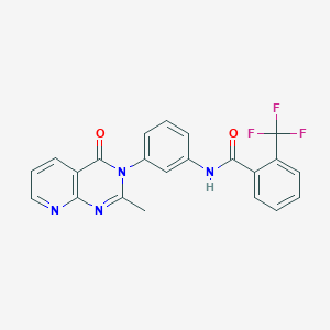 molecular formula C22H15F3N4O2 B2508620 N-(3-(2-甲基-4-氧代吡啶并[2,3-d]嘧啶-3(4H)-基)苯基)-2-(三氟甲基)苯甲酰胺 CAS No. 942005-93-8