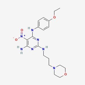 molecular formula C19H27N7O4 B2508622 4-(4-エトキシフェニル)-N2-[3-(モルホリン-4-イル)プロピル]-5-ニトロピリミジン-2,4,6-トリアミン CAS No. 674350-32-4