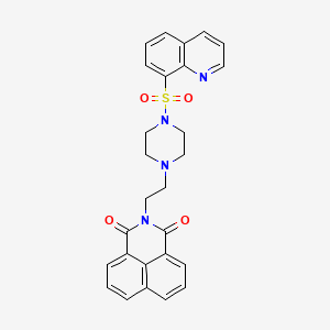 molecular formula C27H24N4O4S B2508624 2-(2-(4-(quinolin-8-ylsulfonyl)piperazin-1-yl)ethyl)-1H-benzo[de]isoquinoline-1,3(2H)-dione CAS No. 324044-82-8