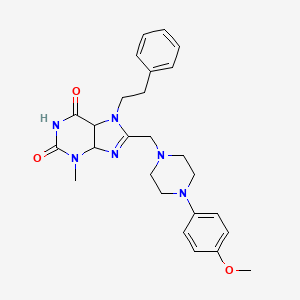 molecular formula C26H30N6O3 B2508626 8-{[4-(4-methoxyphenyl)piperazin-1-yl]methyl}-3-methyl-7-(2-phenylethyl)-2,3,6,7-tetrahydro-1H-purine-2,6-dione CAS No. 847408-99-5