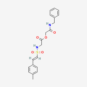 molecular formula C20H22N2O5S B2508629 [2-(benzylamino)-2-oxoethyl] 2-[[(E)-2-(4-methylphenyl)ethenyl]sulfonylamino]acetate CAS No. 874592-58-2
