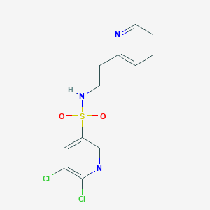 molecular formula C12H11Cl2N3O2S B2508631 5,6-dichloro-N-[2-(pyridin-2-yl)ethyl]pyridine-3-sulfonamide CAS No. 1356709-77-7