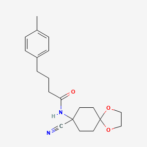 molecular formula C20H26N2O3 B2508643 N-{8-cyano-1,4-dioxaspiro[4.5]decan-8-yl}-4-(4-methylphenyl)butanamide CAS No. 1333909-88-8