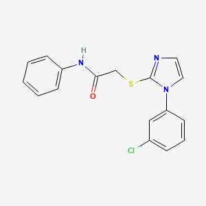 molecular formula C17H14ClN3OS B2508650 2-((1-(3-chlorophenyl)-1H-imidazol-2-yl)thio)-N-phenylacetamide CAS No. 851132-81-5