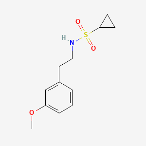 molecular formula C12H17NO3S B2508656 N-[2-(3-甲氧基苯基)乙基]环丙烷磺酰胺 CAS No. 1235299-25-8