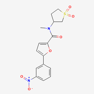 molecular formula C16H16N2O6S B2508659 N-(1,1-二氧化四氢噻吩-3-基)-N-甲基-5-(3-硝基苯基)呋喃-2-甲酰胺 CAS No. 951900-95-1
