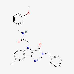 molecular formula C28H26N4O3 B2508660 2-(3-苄基-8-甲基-4-氧代-3H-嘧啶并[5,4-b]吲哚-5(4H)-基)-N-(3-甲氧基苄基)乙酰胺 CAS No. 1189859-47-9