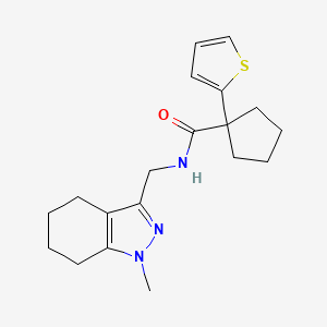 molecular formula C19H25N3OS B2508667 N-((1-甲基-4,5,6,7-四氢-1H-吲唑-3-基)甲基)-1-(噻吩-2-基)环戊烷甲酰胺 CAS No. 1448130-03-7