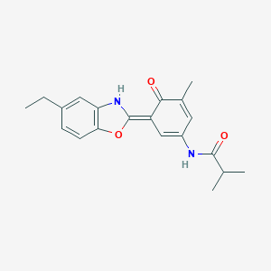 N-[(3E)-3-(5-ethyl-3H-1,3-benzoxazol-2-ylidene)-5-methyl-4-oxocyclohexa-1,5-dien-1-yl]-2-methylpropanamide