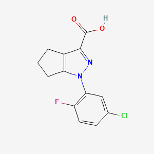 molecular formula C13H10ClFN2O2 B2508673 1-(5-氯-2-氟苯基)-1H,4H,5H,6H-环戊[c]吡唑-3-羧酸 CAS No. 1156854-36-2
