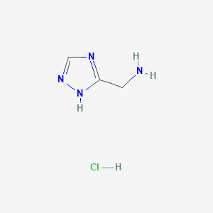 molecular formula C3H7ClN4 B2508678 (1H-1,2,4-Triazol-3-yl)methanamine hydrochloride CAS No. 1197157-75-7; 58502-29-7