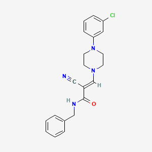 molecular formula C21H21ClN4O B2508688 (2E)-N-benzyl-3-[4-(3-chlorophenyl)piperazin-1-yl]-2-cyanoprop-2-enamide CAS No. 903190-06-7