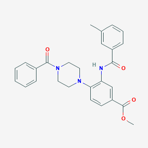molecular formula C27H27N3O4 B250869 Methyl 4-(4-benzoyl-1-piperazinyl)-3-[(3-methylbenzoyl)amino]benzoate 