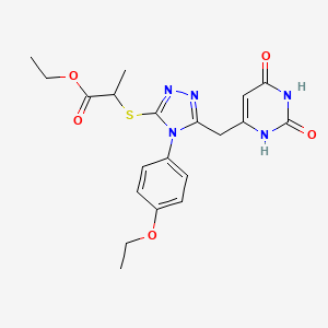 B2508727 ethyl 2-((5-((2,6-dioxo-1,2,3,6-tetrahydropyrimidin-4-yl)methyl)-4-(4-ethoxyphenyl)-4H-1,2,4-triazol-3-yl)thio)propanoate CAS No. 852153-82-3
