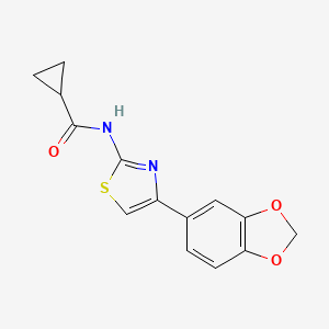 B2508728 N-(4-(benzo[d][1,3]dioxol-5-yl)thiazol-2-yl)cyclopropanecarboxamide CAS No. 477547-40-3