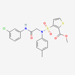 molecular formula C21H19ClN2O5S2 B2508729 3-[{2-[(3-氯苯基)氨基]-2-氧代乙基}(4-甲苯基)磺酰胺基]噻吩-2-羧酸甲酯 CAS No. 895266-17-8