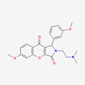 molecular formula C23H24N2O5 B2508737 2-(2-(Dimethylamino)ethyl)-6-methoxy-1-(3-methoxyphenyl)-1,2-dihydrochromeno[2,3-c]pyrrole-3,9-dione CAS No. 886154-14-9
