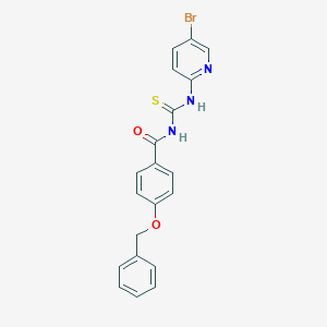 molecular formula C20H16BrN3O2S B250875 4-(benzyloxy)-N-[(5-bromopyridin-2-yl)carbamothioyl]benzamide 