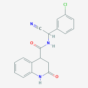 molecular formula C18H14ClN3O2 B2508756 N-[(3-chlorophenyl)(cyano)methyl]-2-oxo-1,2,3,4-tetrahydroquinoline-4-carboxamide CAS No. 1333732-54-9