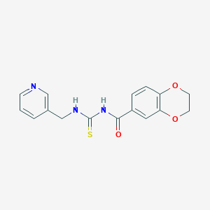 molecular formula C16H15N3O3S B250876 N-(2,3-dihydro-1,4-benzodioxin-6-ylcarbonyl)-N'-(3-pyridinylmethyl)thiourea 
