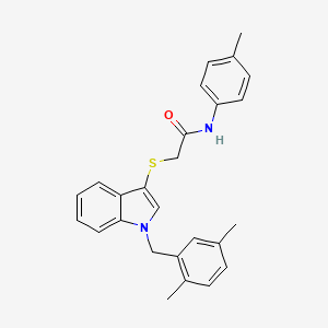 molecular formula C26H26N2OS B2508774 2-((1-(2,5-dimethylbenzyl)-1H-indol-3-yl)thio)-N-(p-tolyl)acetamide CAS No. 681279-55-0