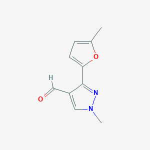 molecular formula C10H10N2O2 B2508796 1-methyl-3-(5-methylfuran-2-yl)-1H-pyrazole-4-carbaldehyde CAS No. 1152503-61-1