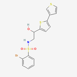 molecular formula C16H14BrNO3S3 B2508801 N-(2-([2,3'-bithiophen]-5-yl)-2-hydroxyethyl)-2-bromobenzenesulfonamide CAS No. 2177366-41-3