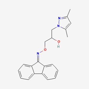 molecular formula C21H21N3O2 B2508803 9H-fluoren-9-one O-(3-(3,5-dimethyl-1H-pyrazol-1-yl)-2-hydroxypropyl) oxime CAS No. 1009237-37-9