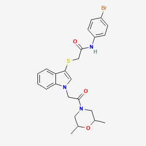 N-(4-bromophenyl)-2-({1-[2-(2,6-dimethylmorpholin-4-yl)-2-oxoethyl]-1H-indol-3-yl}sulfanyl)acetamide