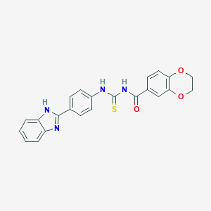 molecular formula C23H18N4O3S B250881 N-{[4-(1H-benzimidazol-2-yl)phenyl]carbamothioyl}-2,3-dihydro-1,4-benzodioxine-6-carboxamide 