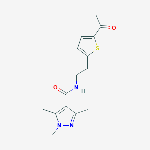 N-(2-(5-acetylthiophen-2-yl)ethyl)-1,3,5-trimethyl-1H-pyrazole-4-carboxamide