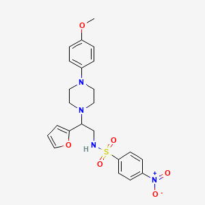 N-(2-(furan-2-yl)-2-(4-(4-methoxyphenyl)piperazin-1-yl)ethyl)-4-nitrobenzenesulfonamide