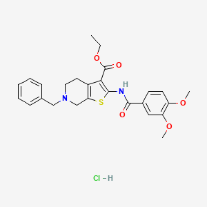 Ethyl 6-benzyl-2-(3,4-dimethoxybenzamido)-4,5,6,7-tetrahydrothieno[2,3-c]pyridine-3-carboxylate hydrochloride