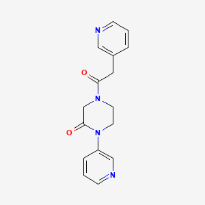molecular formula C16H16N4O2 B2508837 1-(Pyridin-3-yl)-4-[2-(pyridin-3-yl)acetyl]piperazin-2-one CAS No. 2097930-70-4