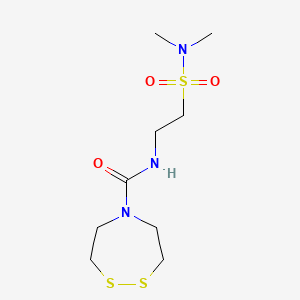 molecular formula C9H19N3O3S3 B2508839 N-[2-(Dimethylsulfamoyl)ethyl]-1,2,5-dithiazepane-5-carboxamide CAS No. 2249138-77-8
