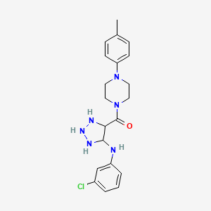 B2508848 N-(3-chlorophenyl)-4-[4-(4-methylphenyl)piperazine-1-carbonyl]-1H-1,2,3-triazol-5-amine CAS No. 1291859-09-0