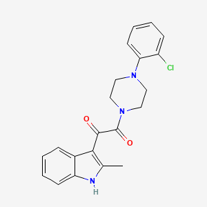 molecular formula C21H20ClN3O2 B2508857 1-[4-(2-chlorophenyl)piperazin-1-yl]-2-(2-methyl-1H-indol-3-yl)ethane-1,2-dione CAS No. 852368-55-9