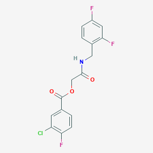 molecular formula C16H11ClF3NO3 B2508858 2-((2,4-Difluorobenzyl)amino)-2-oxoethyl 3-chloro-4-fluorobenzoate CAS No. 1241992-32-4