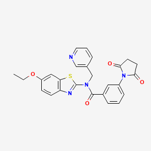 3-(2,5-dioxopyrrolidin-1-yl)-N-(6-ethoxybenzo[d]thiazol-2-yl)-N-(pyridin-3-ylmethyl)benzamide