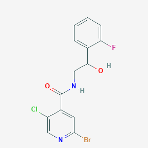 molecular formula C14H11BrClFN2O2 B2508863 2-bromo-5-chloro-N-[2-(2-fluorophenyl)-2-hydroxyethyl]pyridine-4-carboxamide CAS No. 1808784-62-4