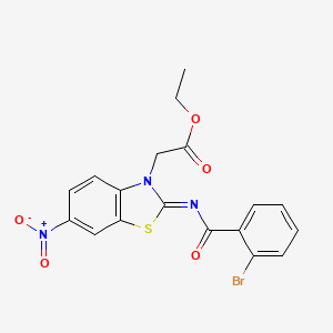 (Z)-ethyl 2-(2-((2-bromobenzoyl)imino)-6-nitrobenzo[d]thiazol-3(2H)-yl)acetate