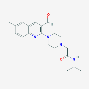 molecular formula C20H26N4O2 B2508871 2-[4-(3-formyl-6-methylquinolin-2-yl)piperazin-1-yl]-N-propan-2-ylacetamide CAS No. 848299-05-8