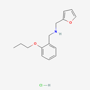 molecular formula C15H20ClNO2 B2508873 [(Furan-2-yl)methyl][(2-propoxyphenyl)methyl]amine hydrochloride CAS No. 1158375-88-2