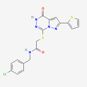 N-(4-chlorobenzyl)-2-((oxo-8-(thiophen-2-yl)dihydropyrazolo[1,5-d][1,2,4]triazin-2-yl)thio)acetamide